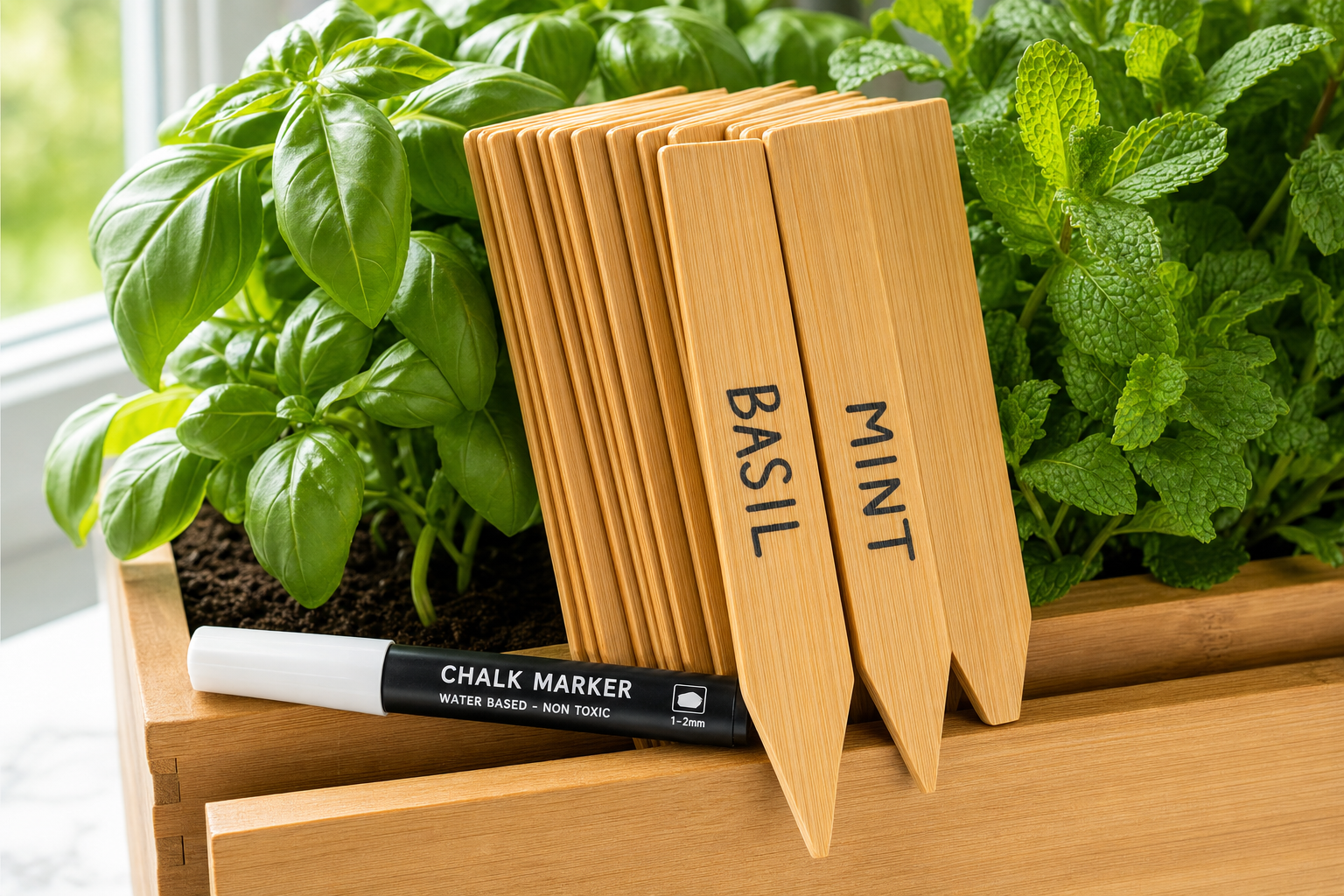 Bamboo Herb Garden Markers (Set of 20)